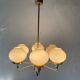 6 suspended glass lamps in white brass by Hans-Agne Jakobsson, 1960s, Sweden