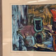 Original Swedish Still Life On Paper — Soft Arrangement By E. Holm — Mid‑Century — Glazed — 37 × 27 Cm (14.6" × 10.6")