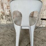 Antique chair stamp design henri massonnet plastic grey 80's vintage