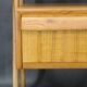 1960s mid-century maple nightstand with milky glass shelf, restored, Czechoslovakia