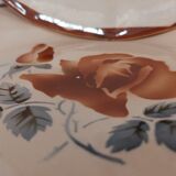 Set of 8 old flat plates Digoin Sarreguemines 9181 Pink pattern