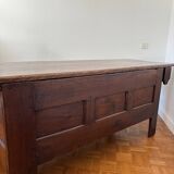 Grand coffre ancien en chêne massif – XIXe – belle patine d’origine