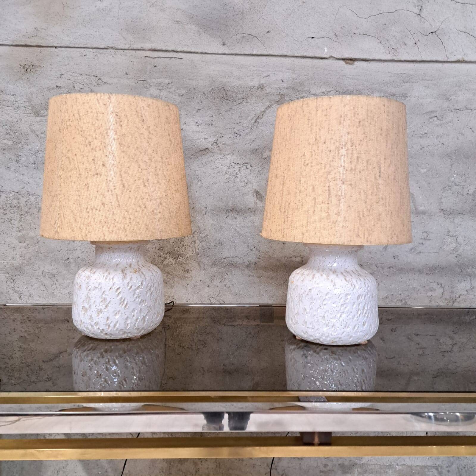 Pair of vintage ceramic lamps made in Italy