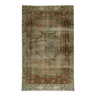 Turkish Anatolian Handmade Vintage Rug 243 cm x 150 cm