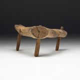 Tabouret tripode primitif Wabi Sabi, France, 18ème siècle
