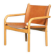 Danish safari chair in beech wood and leather from the 1970s.
