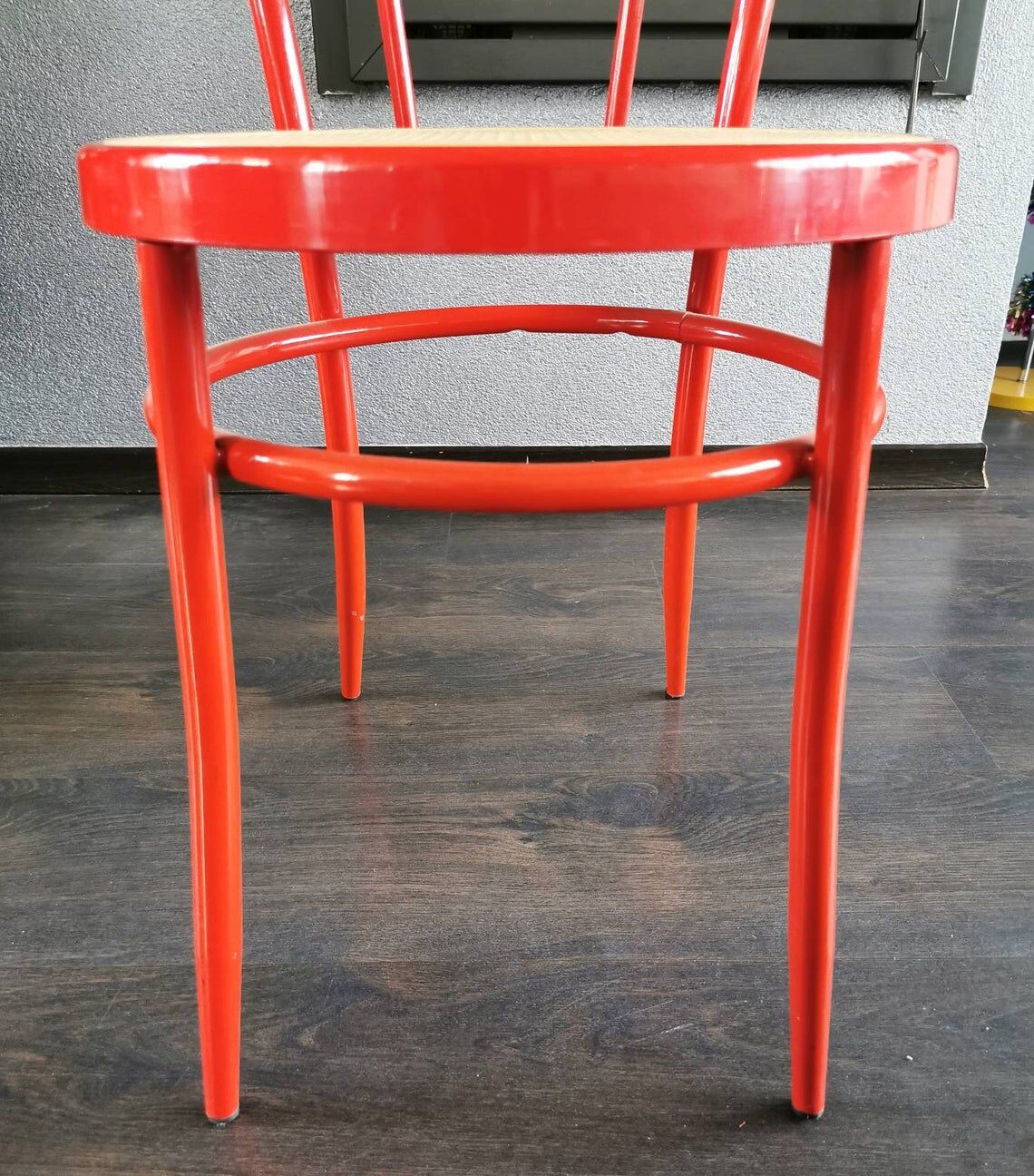 Red metal chair 90s