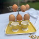 5 egg cups and their serving tray Villeroy and Boch