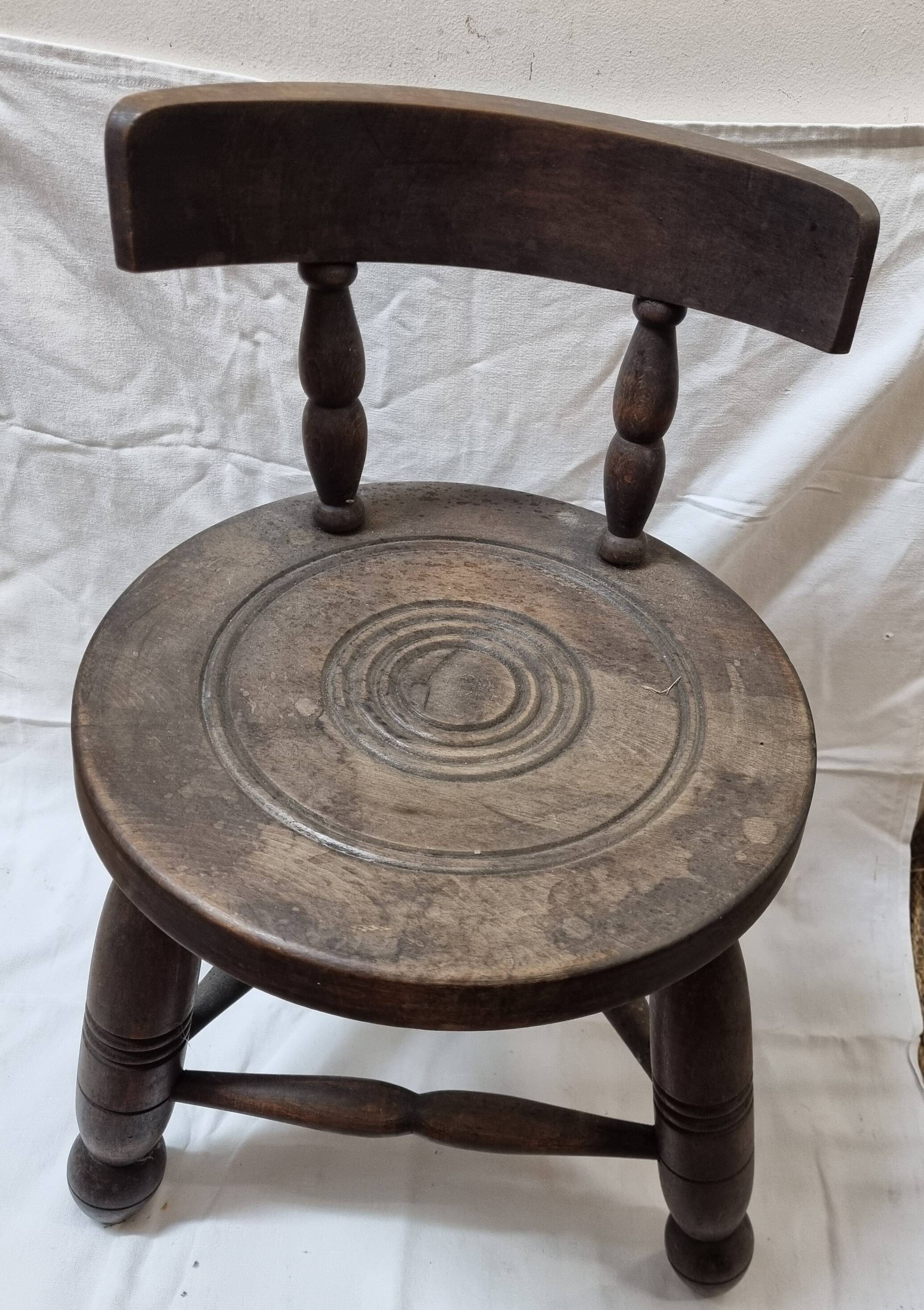 Breton brutalist chair for milking, mid-20th century