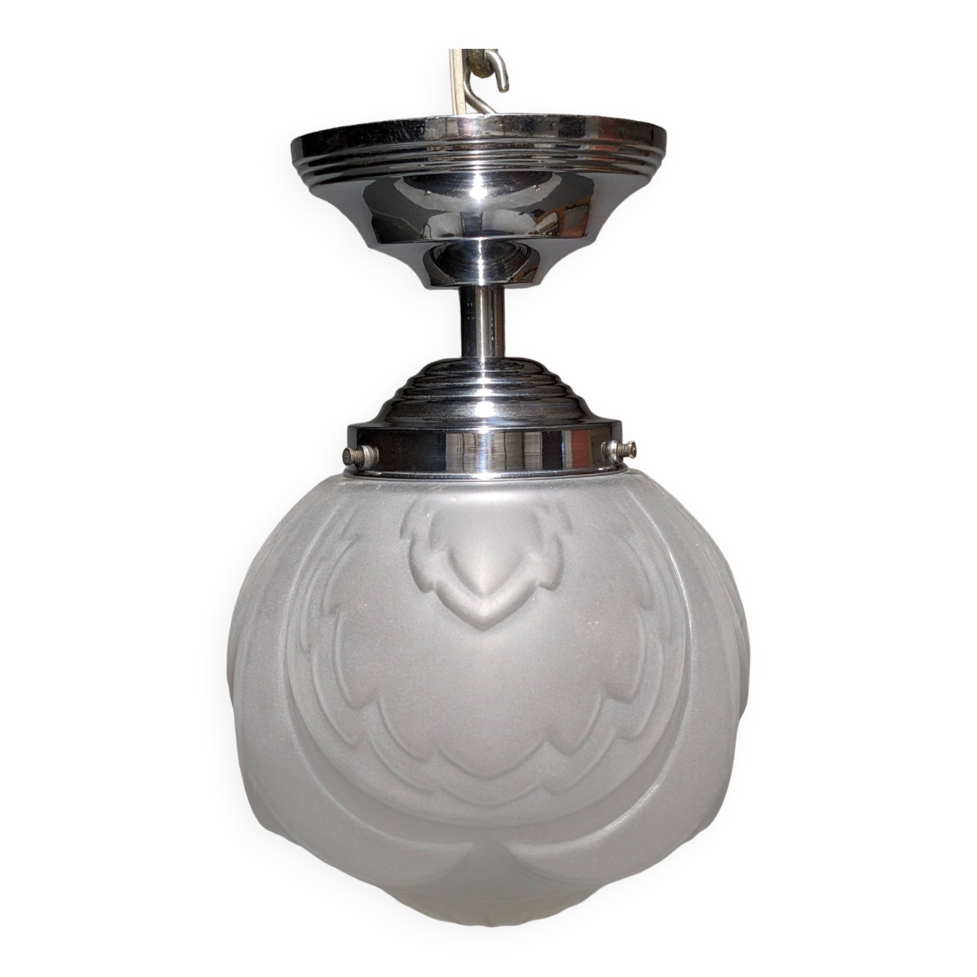 Art Deco ceiling light in frosted glass circa 1930