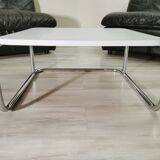 Coffee table 70's white and chrome
