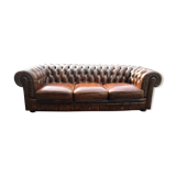 3-seater leather chesterfield sofa