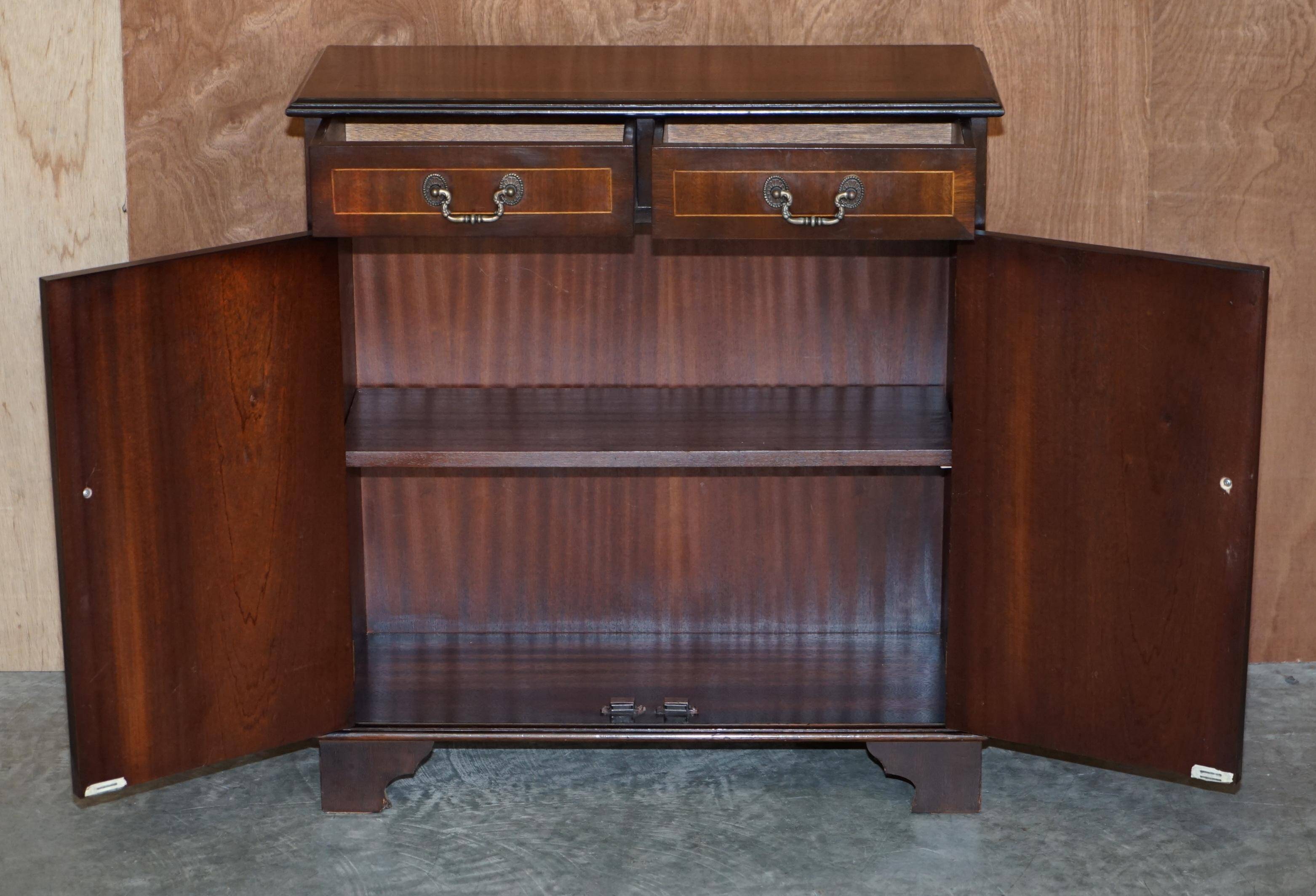 Vintage mahogany library in Art Deco style with two drawers.