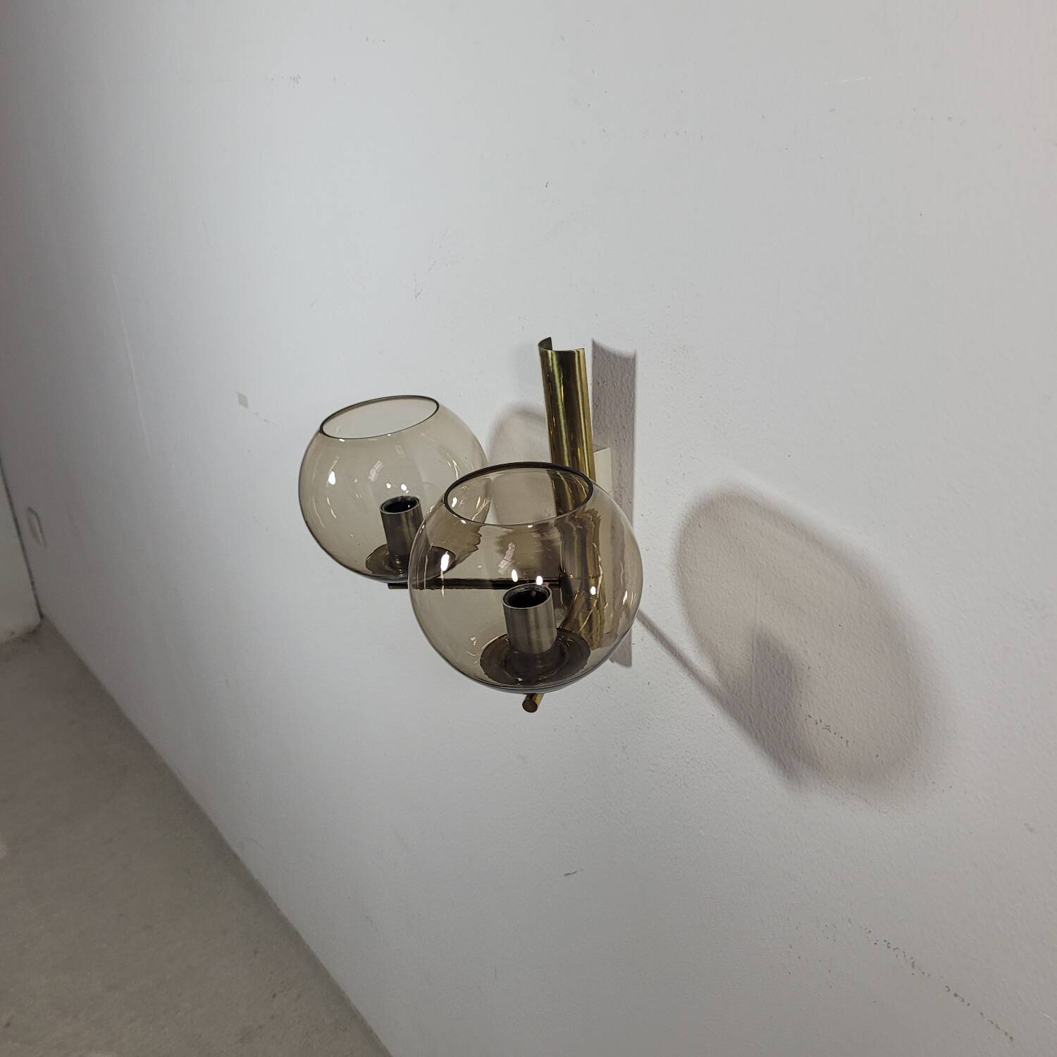 Vintage brass wall lamp by Hans Agne Jakobsson for Markaryd in Sweden 1960s