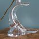 Saint-Louis crystal lamp with a free-form wave base.
