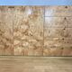Vintage sideboard in burl wood and gilded brass