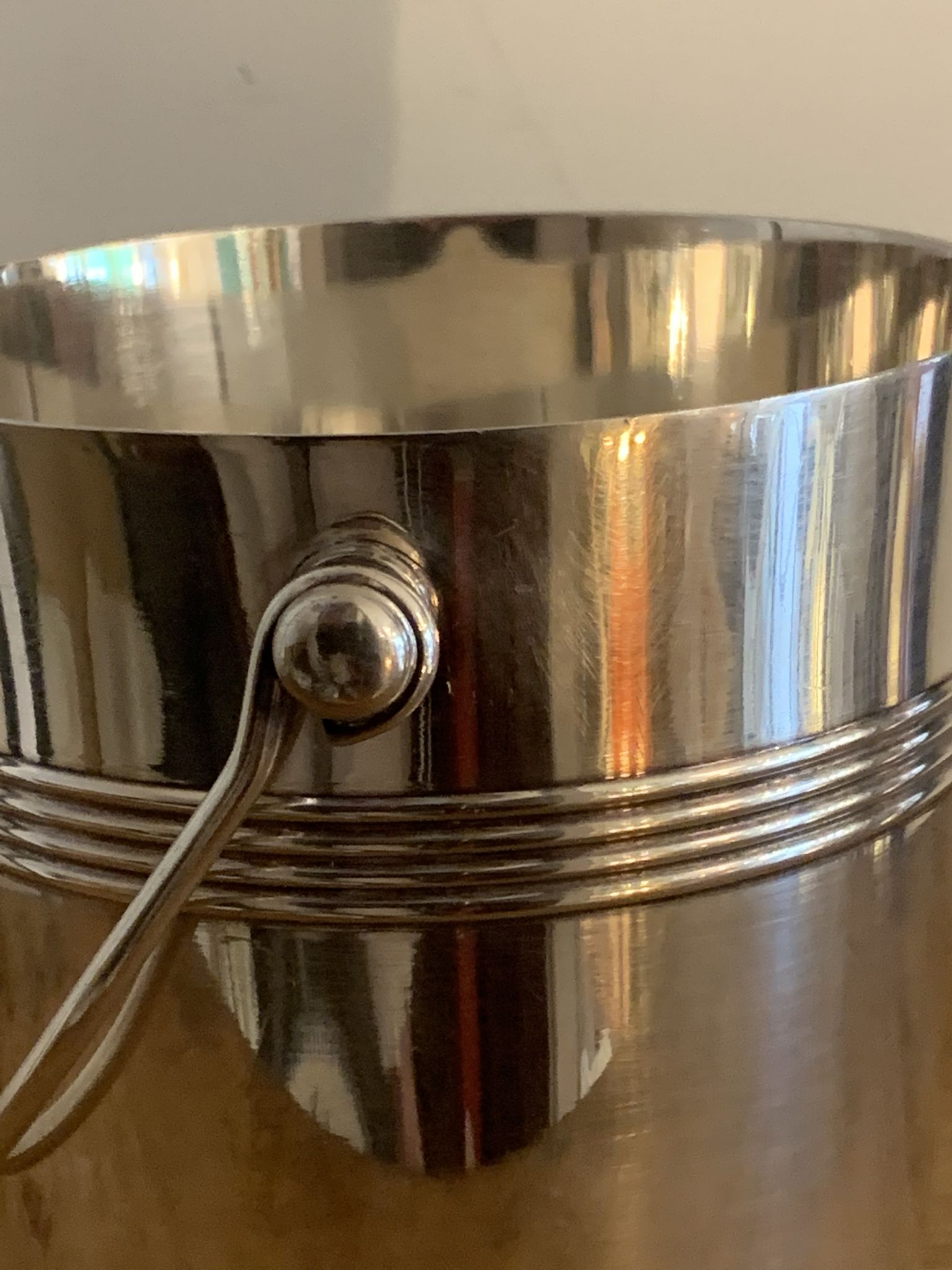 Pair of luc Lanel Christofle Gallia silver metal ice buckets 1940