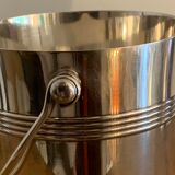 Pair of luc Lanel Christofle Gallia silver metal ice buckets 1940