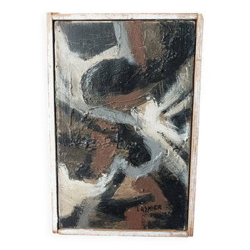 Jean Lasnier, small oil on canvas, abstraction