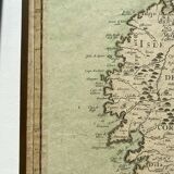 Old map of the Isle of Corsica framed under glass