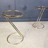 Vintage brass side tables - set of 2, 1970s