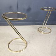 Vintage brass side tables - set of 2, 1970s