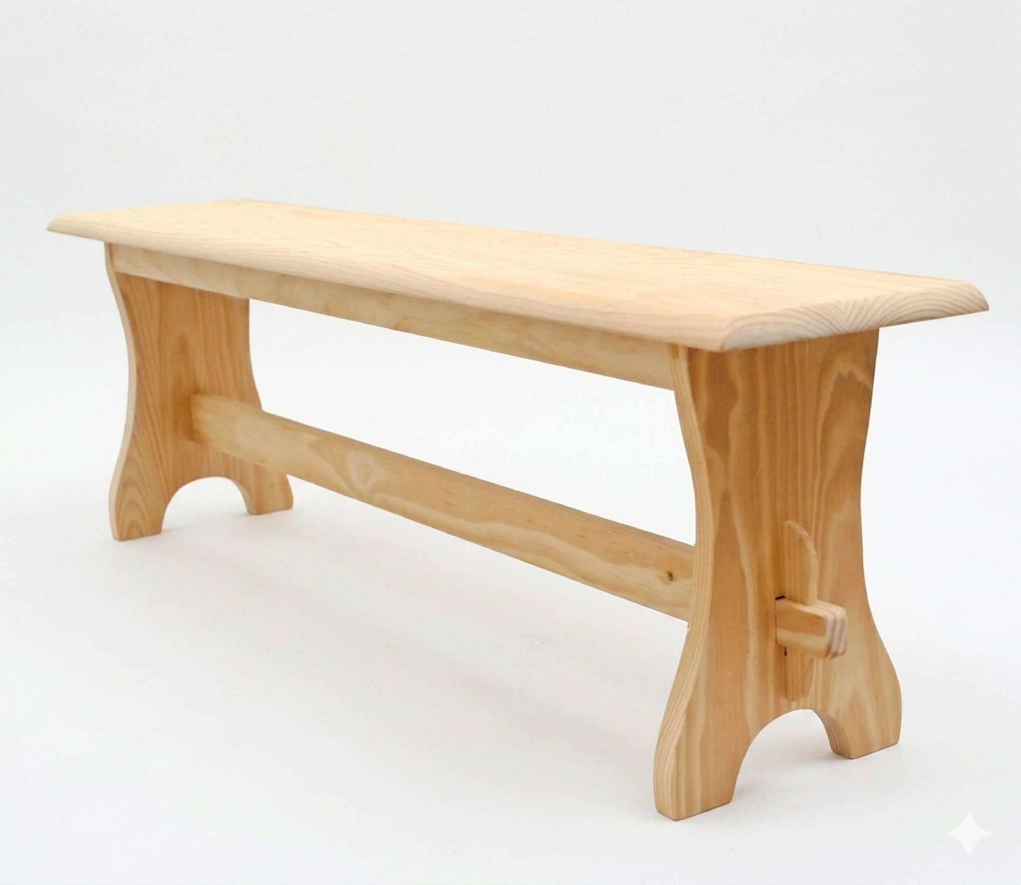 Banc de table de style rustique monastère en pin massif brut