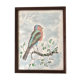 Watercolor bird Pinson signed vintage