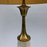 1960s laurel greek key ceramic brass table lamps hollywood regency neoclassical