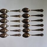 Set of twelve small silver teaspoons stainless steel shell