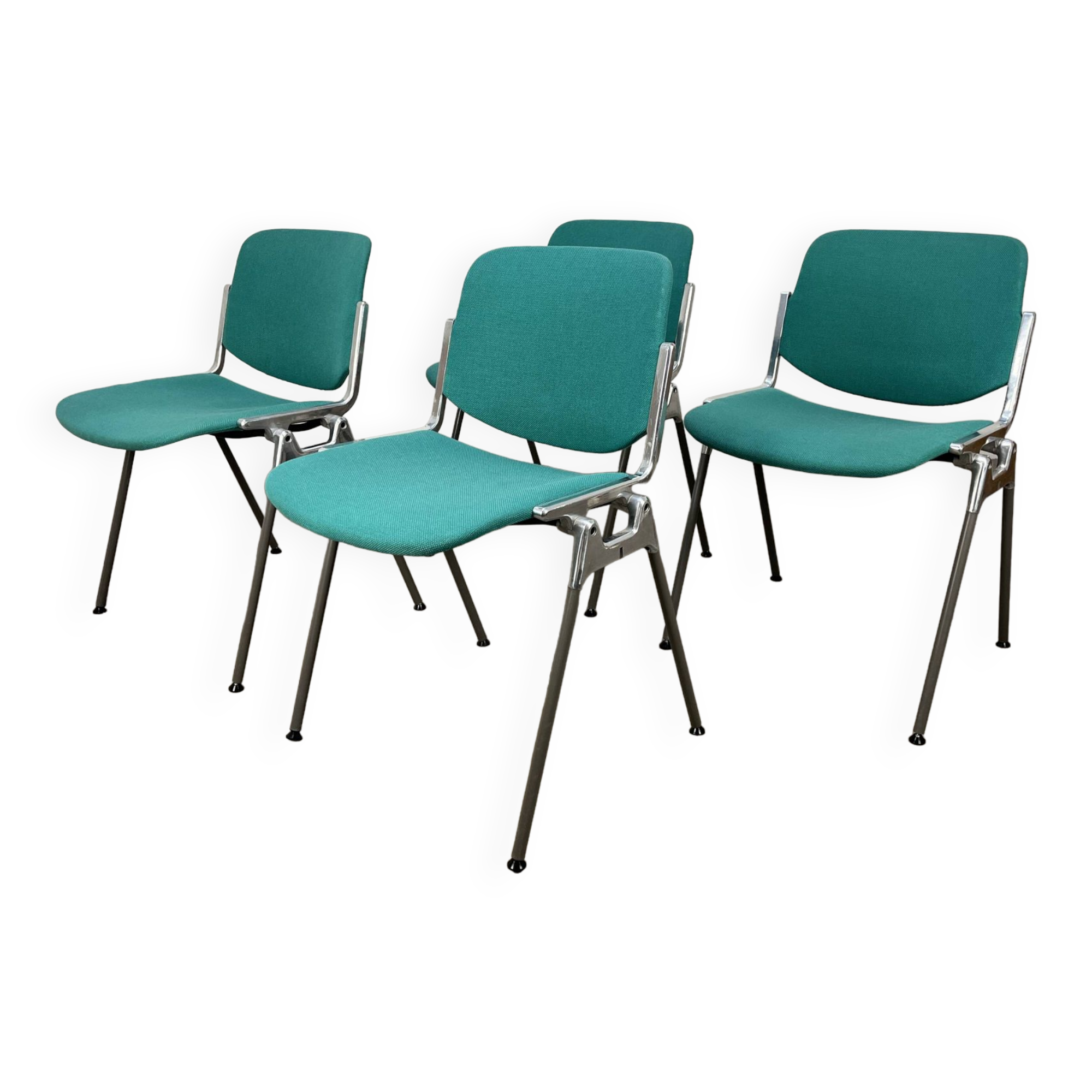 4 chaises DSC 106 vertes par Giancarlo Piretti pour Castelli 1970