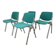 4 chaises DSC 106 vertes par Giancarlo Piretti pour Castelli 1970