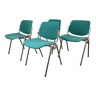 4 green DSC 106 chairs by Giancarlo Piretti for Castelli 1970