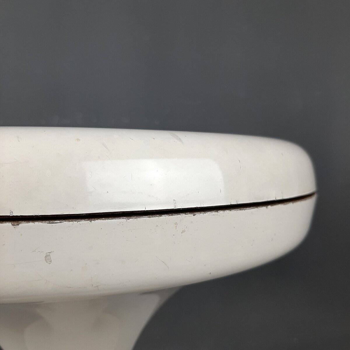 Jurcek stool in white plastic by Bogomir Zorman & Ljerka Finžgar for Meblo Yugoslavia, 1970s