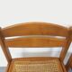 Pair of vintage sleigh chairs in beech wood and cane from the 70s