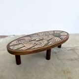 Vallauris oval ceramic coffee table