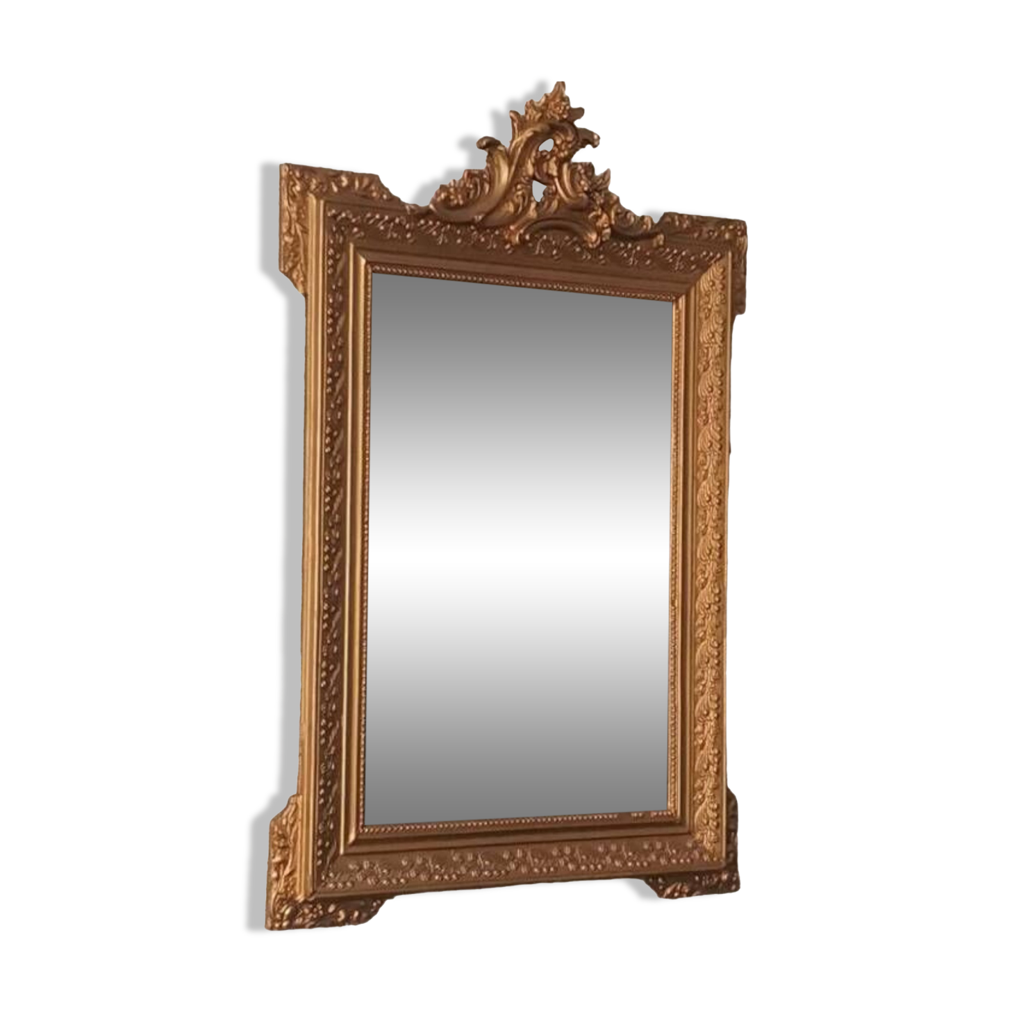 Louis XV style gilded mirror and carved wooden frame