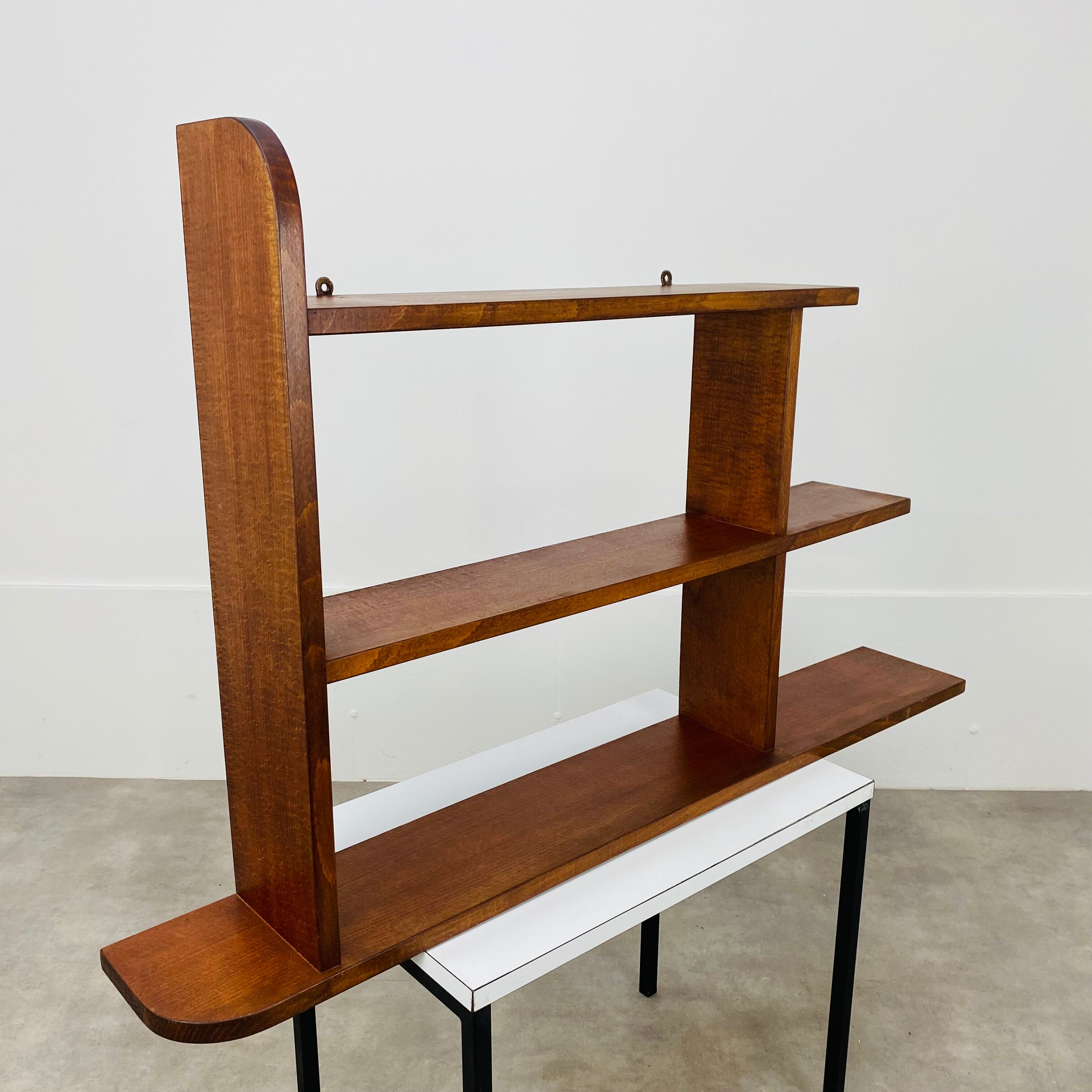Wall shelf asymmetrical wood vintage 50s