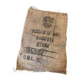 Sac café Robusta Zaire tête léopard toile de jute