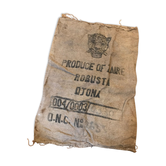 Robusta Zaire coffee bag leopard head burlap