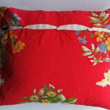 Vintage 60's, red flowers, cotton Cushion cover v