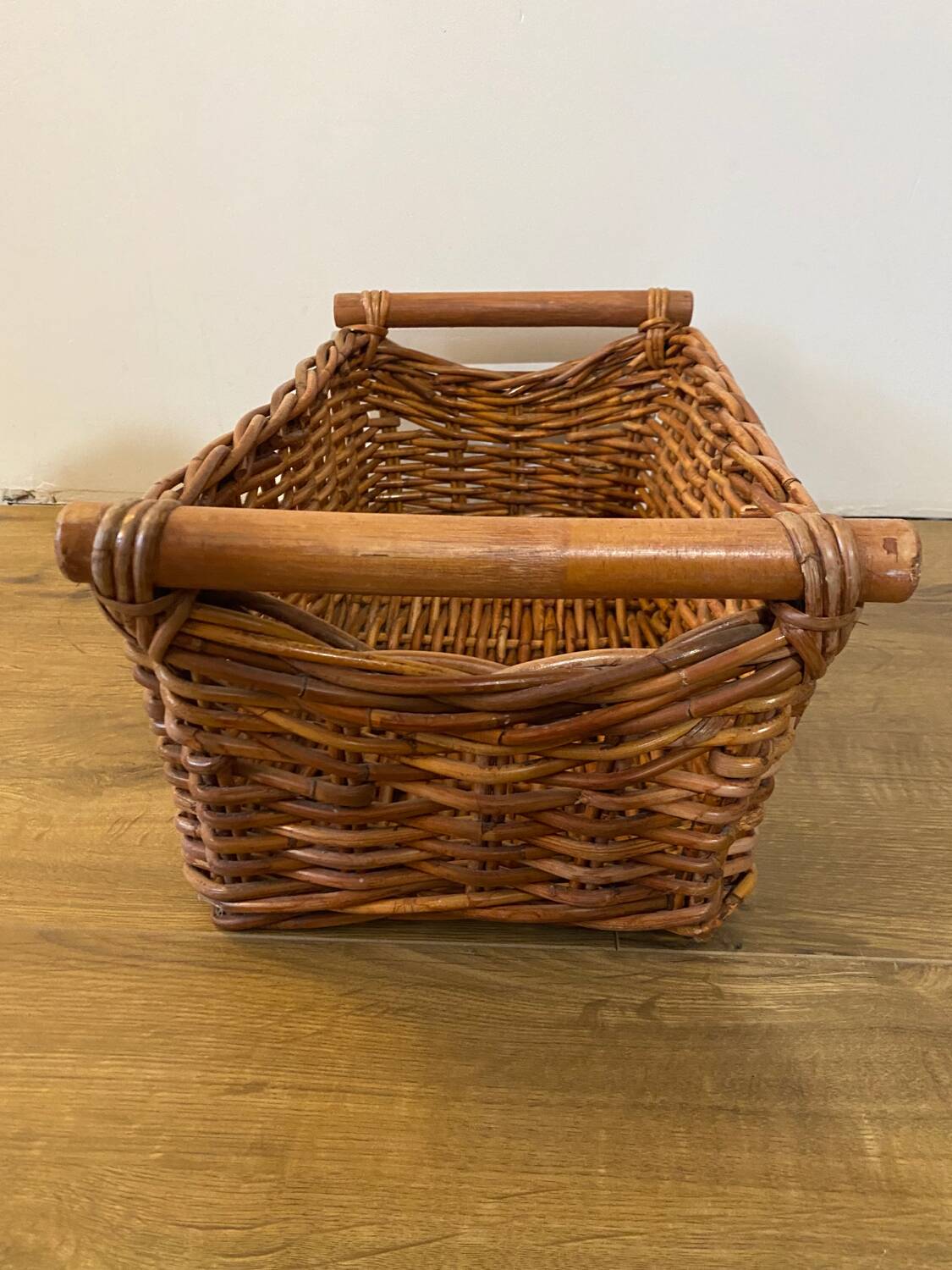 Rectangular rattan storage basket