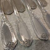 12 silver-plated metal table forks by Ravinet & Cie, Empire 81.