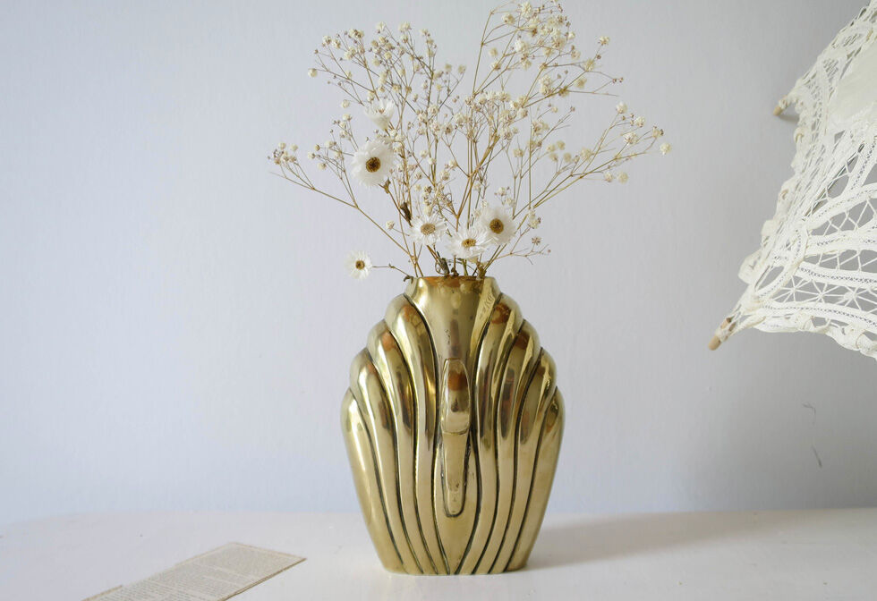 Brass Swan wall vase