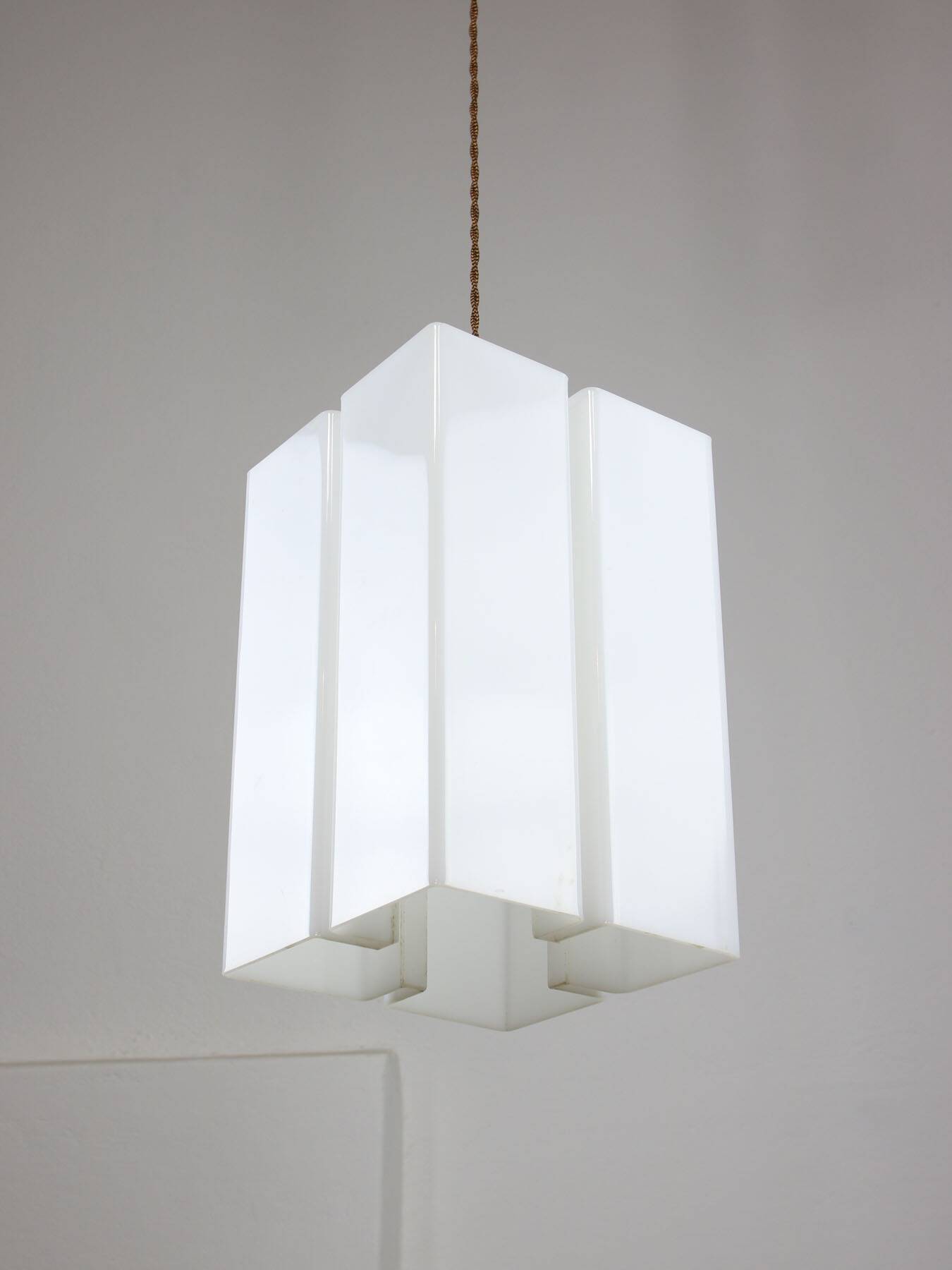 Vintage italian plexiglass tower pendant lamp