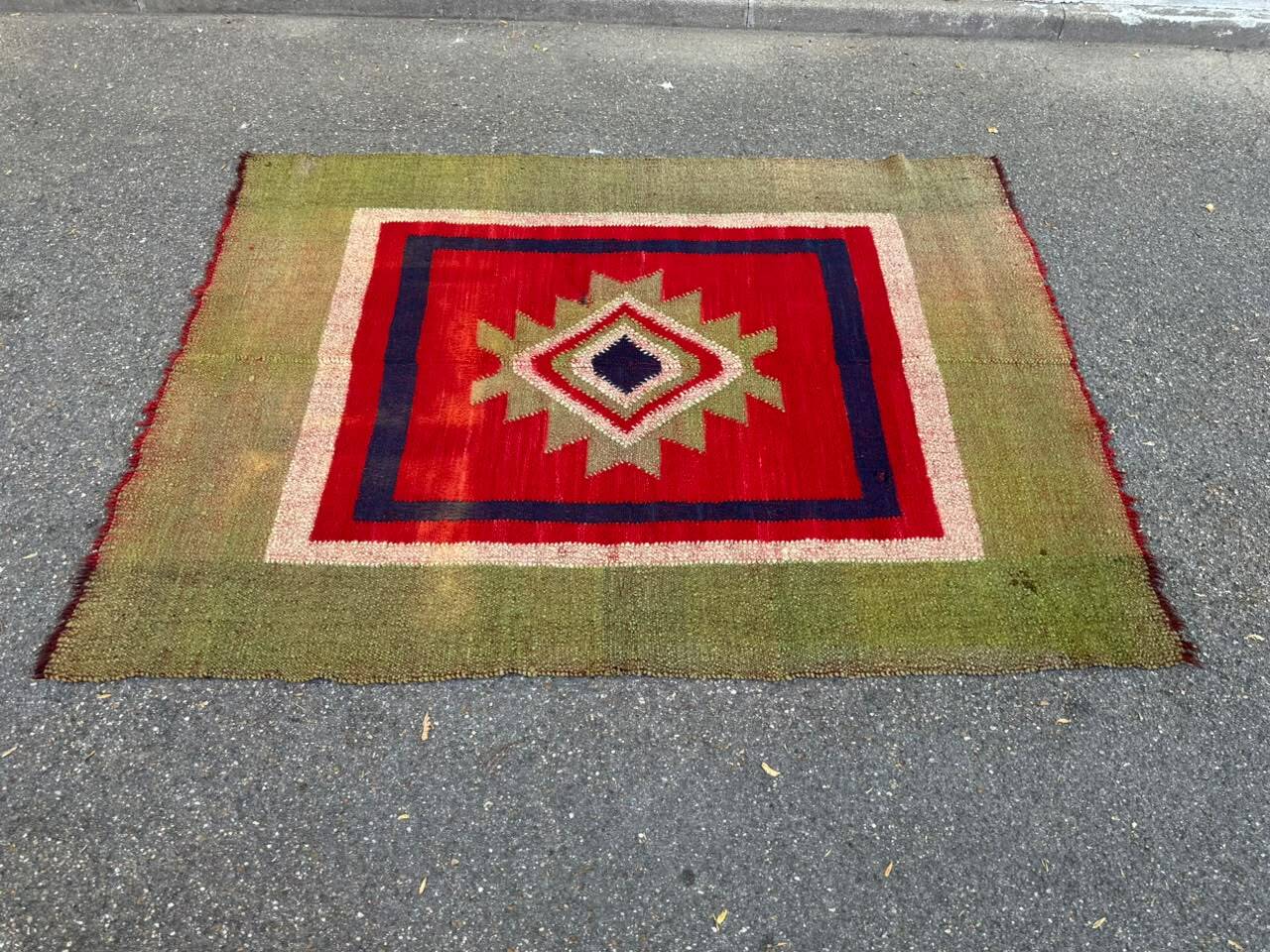 Large Vintage Scandinavian Wool Rug (156x210 cm) – 70s Style