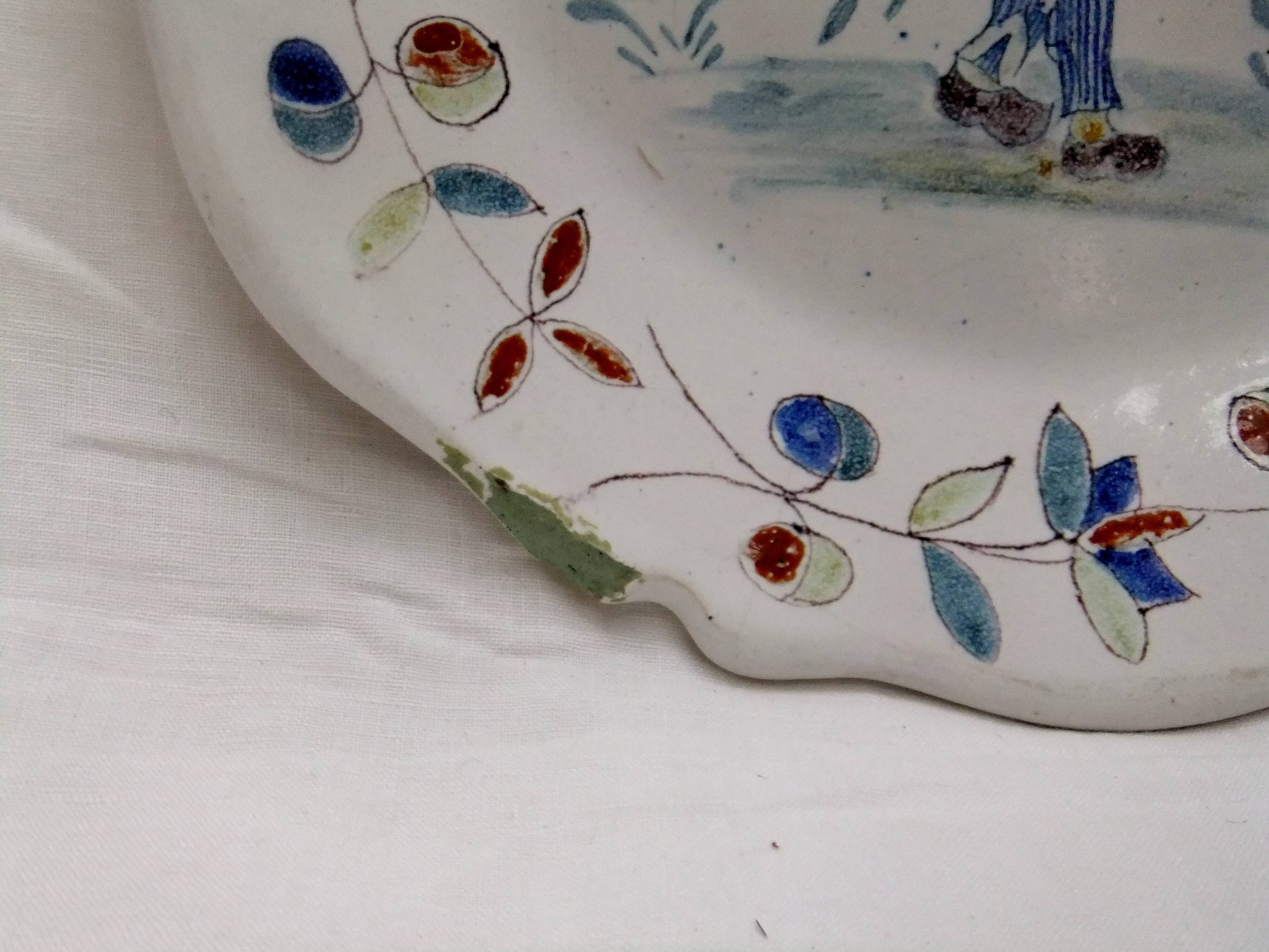 Malicorne plate old tableware character collection
