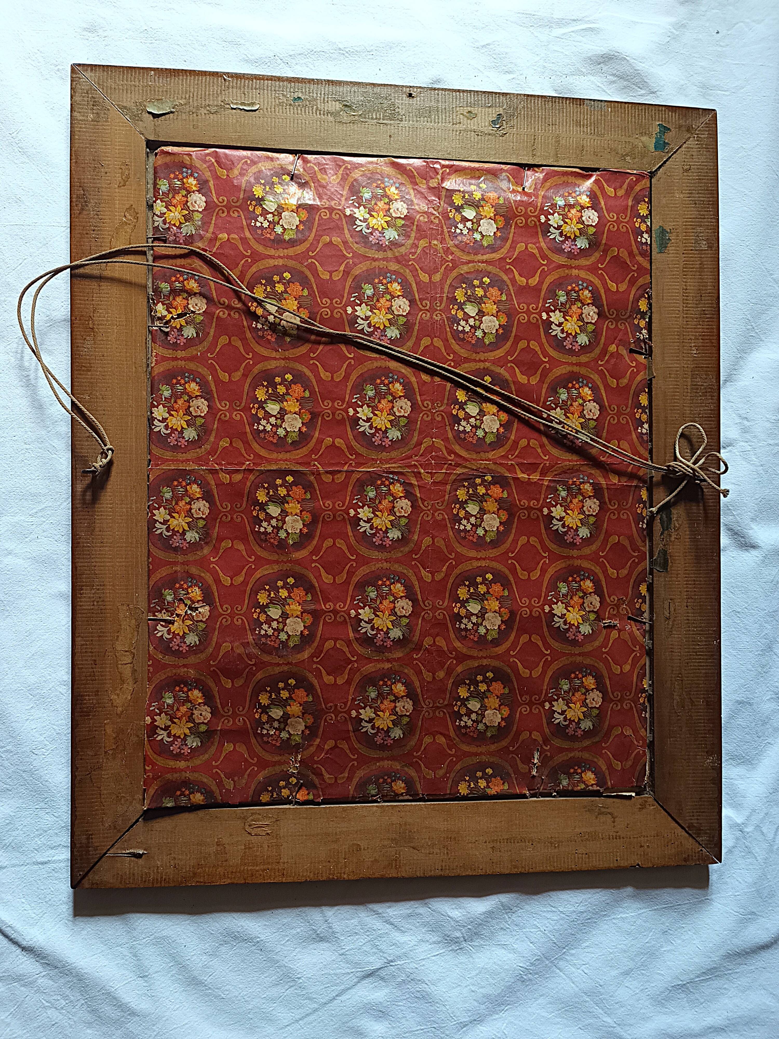 Framed Militaria 1932 large portrait of a Tunisian sharpshooter signed 66 cm X 55 cm
