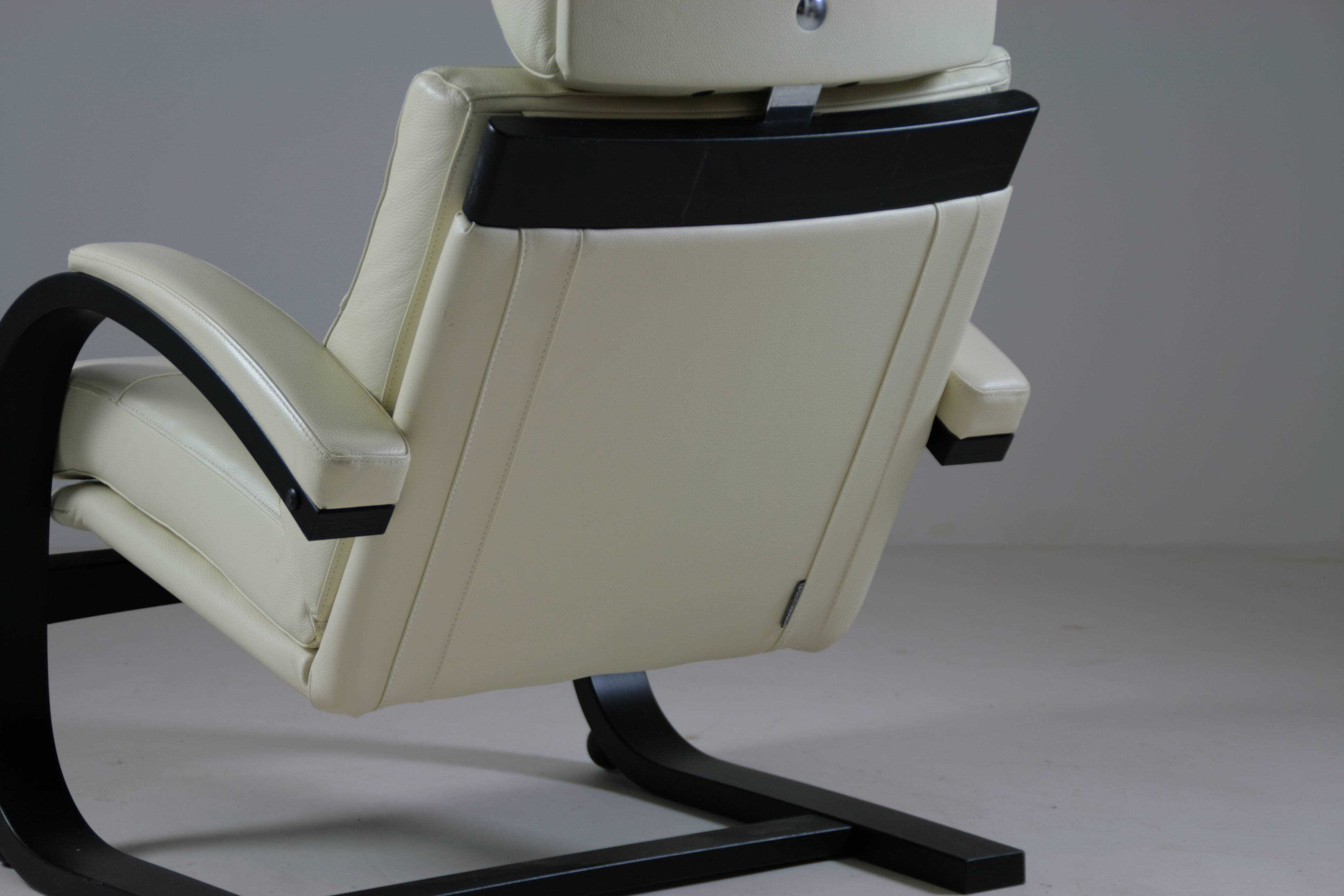 Fauteuil suédois inclinable en cuir nelo par åke fribyter