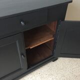 Antique black solid wood sideboard